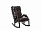 Кресло-качалка Модель 67 Венге текстура, к/з Varana DK-BROWN - фото №2