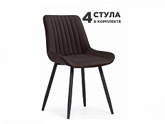 Вейв 4 шт коричневый velutto 24 / черный каркас Стул на металлокаркасе - фото №1, Woodville26820