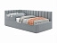Мягкая кровать Milena с бортиком 900 серая с подъемным механизмом, велюр - миниатюра