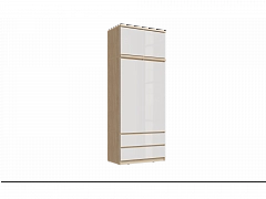 Челси Шкаф 2-х створчатый комбинированный + антресоль к шкафу 900 (Белый глянец, Дуб Сонома) - фото №1, mdm1205418482