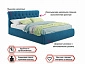 Мягкая кровать Ameli 1600 синяя с подъемным механизмом с матрасом АСТРА - фото №3