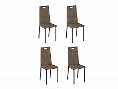Комплект стульев Орлеан (4 шт), черный велюр коричневый - фото №1