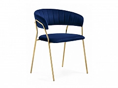 Kamelia 1 dark blue / gold Стул на металлокаркасе - фото №1, Woodville18193