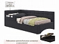 Односпальная кровать-тахта Bonna 900 с защитным бортиком темная и подъемным механизмом - фото №4