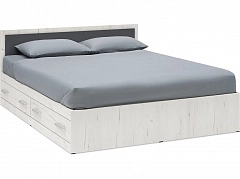 Фиеста NEW Кровать 1,6м с ящиками (Дуб крафт белый/Графит) - фото №1, mdmMF-000097234