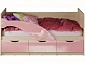 Детская кровать Дельфин-1 МДФ 80х160 (Розовый металлик, Крафт белый) - фото №2