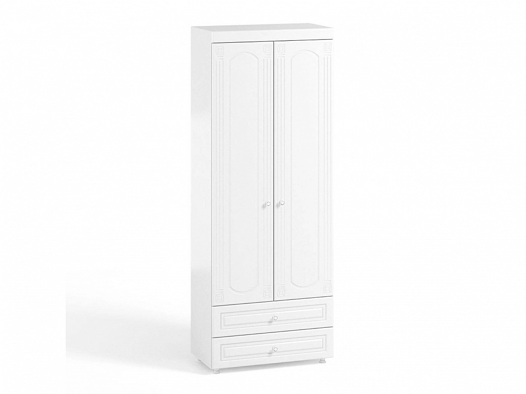 Шкаф 2-х дверный с ящиками (гл.410) Афина АФ-44 белое дерево - фото №1
