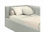 Мягкая кровать Milena 900 кожа серый с подъемным механизмом - фото №5