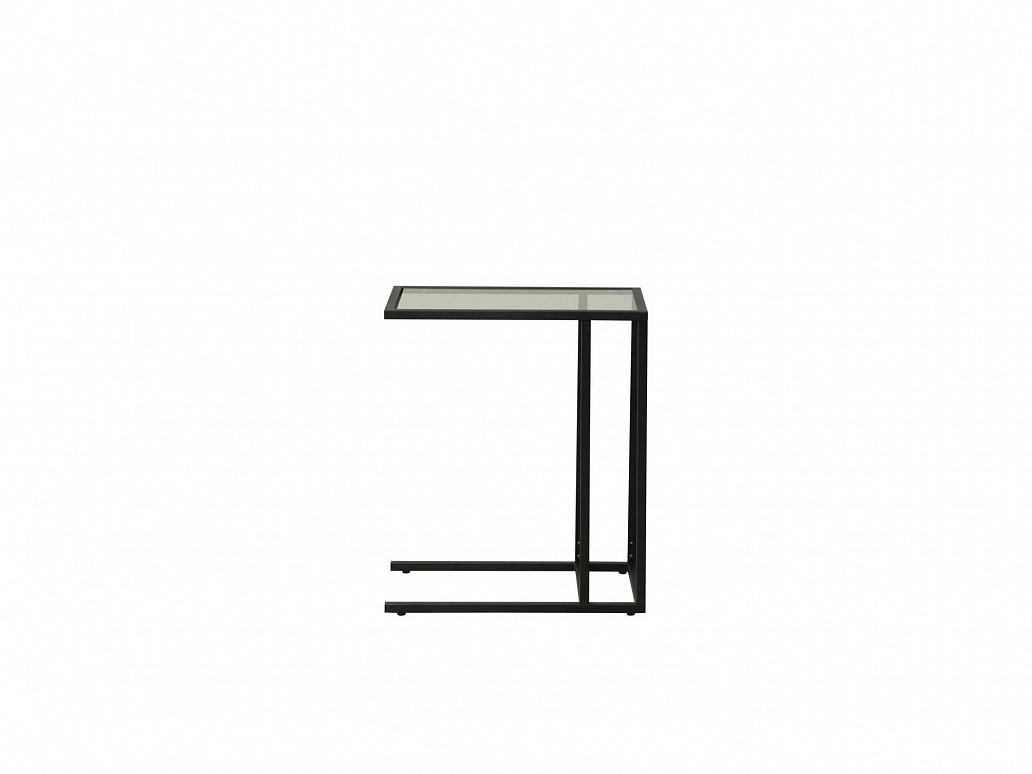 Стол приставной "Скандик" 42.24 (со стеклом) (металл черный) - фото №1