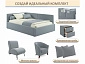 Мягкая кровать-тахта Kapri 1200 серая c подъемным механизмом - фото №11