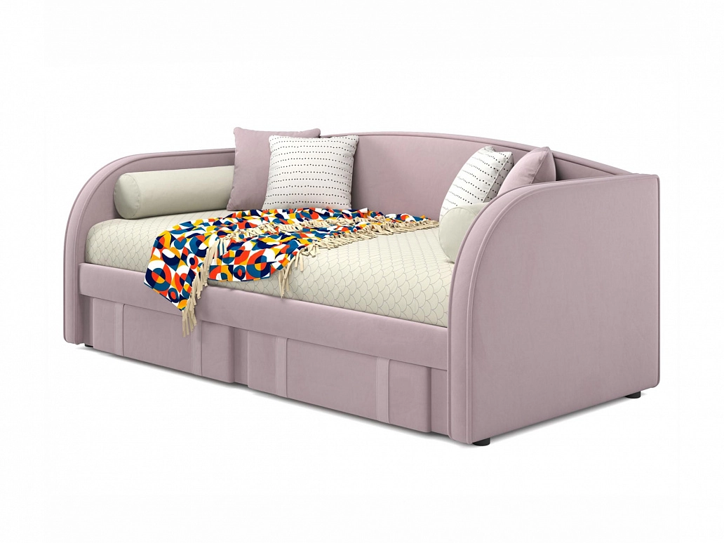 Мягкая кровать Elda 900 лиловая с ортопедическим основанием и матрасом PROMO B COCOS - фото №1
