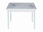 Стол обеденный поворотно раскладной фотопечать Симпл / бетон белый Цветы на сером / опора круглая муар белый,  - миниатюра