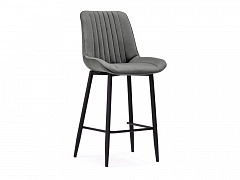 Седа велюр темно-серый  / черный Барный стул - фото №1, Woodville11994
