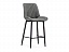 Седа велюр темно-серый / черный Барный стул, велюр - миниатюра