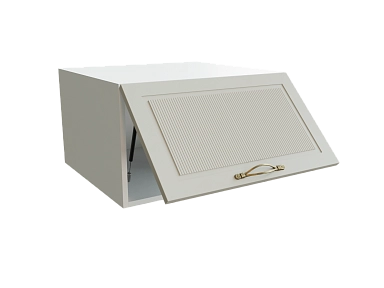 Шкаф ВГ610 верхний горизонтальный Моцарт БЕЛ/КВАРЦ ГРЕЙ Ф85 - фото №1, 888_ММК-00001694
