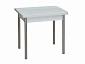 Эко 80х60 стол обеденный раскладной / бетон белый/металлик - фото №2