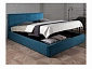 Мягкая кровать "Selesta" 1600 синяя с подъемным механизмом - фото №9