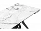 Блэкбери 140(200)х80х75 белый мрамор / черный Стол стеклянный - фото №8