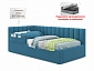 Мягкая кровать Milena с бортиком 900 синяя с подъемным механизмом - фото №3
