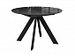 Стол DikLine SFC110 d1100 стекло Оптивайт Черный мрамор/подстолье черное/опоры черные - фото №2