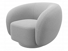Дизайнерское мягкое кресло Plushe букле светло-серый - фото №1