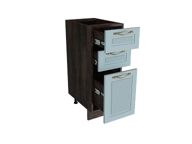 Шкаф Н303 с 3-мя ящиками Моцарт ДБК/НЕБ/ГОЛБ Ф13 - фото №1, 888_ММК-00038848