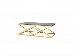 Журнальный стол Stool Group ИНСИГНИЯ 120х60 Cтекло smoke/Cталь золото  - фото №1