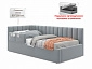 Мягкая кровать Milena с бортиком 900 серая с подъемным механизмом - фото №3