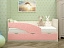 Детская кровать Бабочки 80х160, розовый металл (Розовый, Дуб Крафт белый), ЛДСП - миниатюра