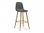 Capri dark gray / wood Барный стул, велюр - миниатюра