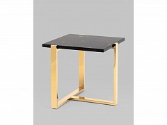 Журнальный столик STOOL GROUP Тоби 61*61 Черный мрамор/Золото - фото №1