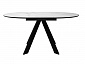 Стол DikLine SKC110 d1100 Керамика Белый мрамор/подстолье черное/опоры черные - фото №3
