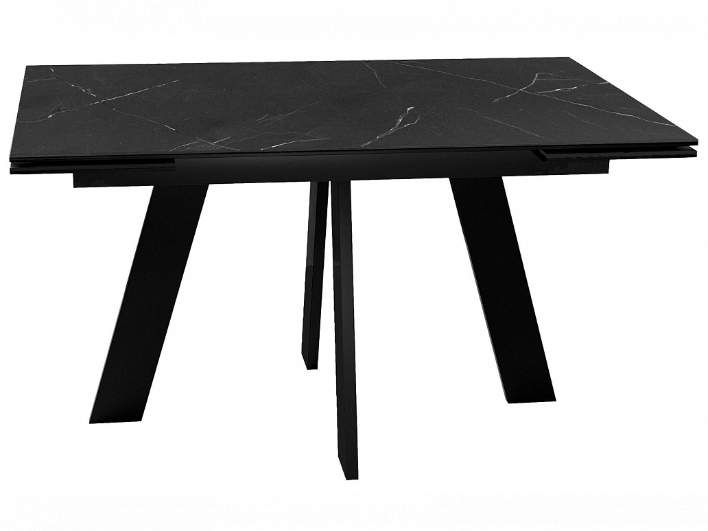 Стол DikLine SKM140 Керамика Черный мрамор/подстолье черное/опоры черные (2 уп.) - фото №1