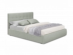 Мягкая кровать Selesta 1600 кожа серый с подъемным механизмом - фото №1