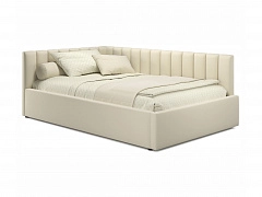 Мягкая кровать Milena 1200 беж с ортопедическим основанием - фото №1, mebel_stock_20238