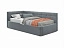 Односпальная кровать-тахта Bonna 900 серая с подъемным механизмом и матрасом PROMO B COCOS, велюр - миниатюра