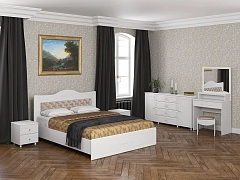 Спальня Италия-5 мягкая спинка белое дерево - фото №1, 49272