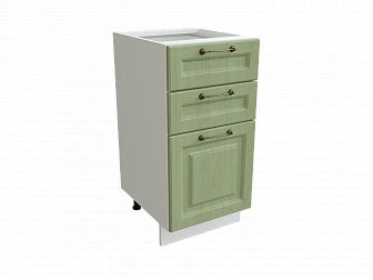 Шкаф Н403 с 3-мя ящиками Ницца БЕЛ/ДУБ/ОЛИВ Ф23 - фото №1