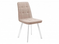 Стул DikLine 207 B03 BEIGE, ножки белые - фото №1