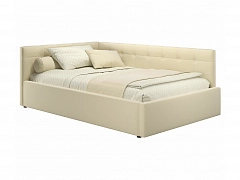 Мягкая кровать-тахта Bonna 1200 бежевая c подъемным механизмом - фото №1, mebel_stock_20303