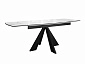 Стол DikLine SFU140 стекло белое мрамор глянец/подстолье черное/опоры черные (2 уп.) - фото №6