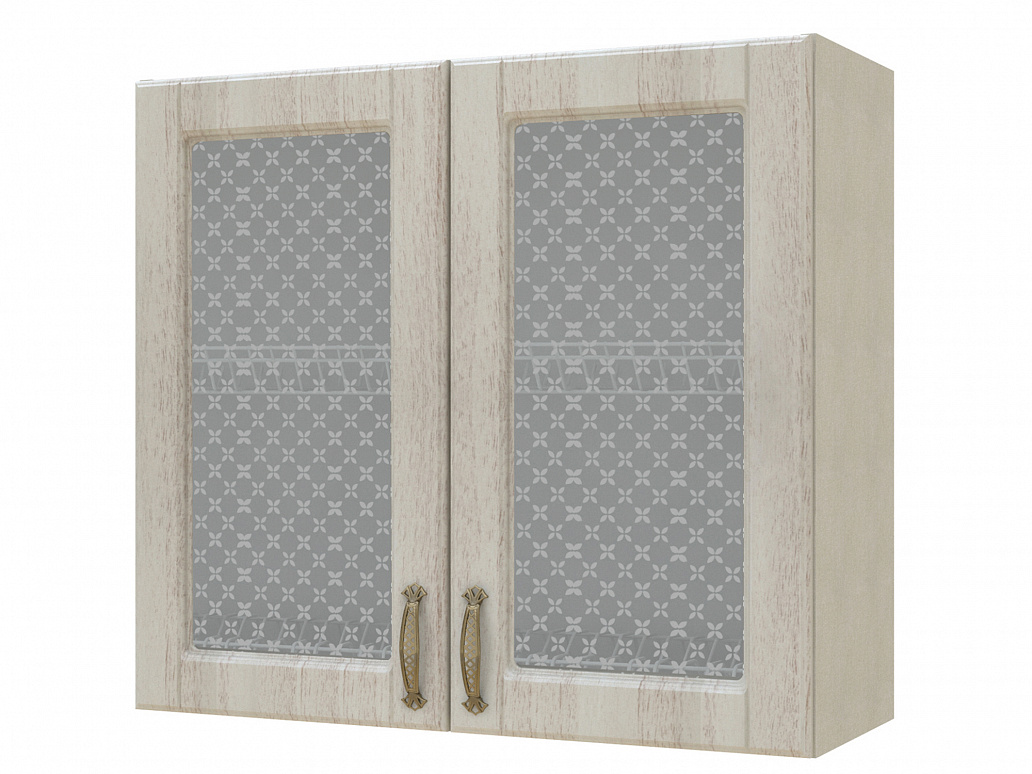 Шкаф-витрина с сушками двухдверный Николь 80 см - фото №1