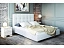 Кровать с латами Каприз 160х200, белый, искусственная кожа - миниатюра