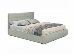 Мягкая кровать Selesta 1400 кожа серый с подъемным механизмом - фото №1