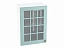 Шкаф навесной со стеклом 500 Прованс, голубой - миниатюра
