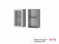 4В2 Шкаф настенный 1-дверный со стеклом Прованс 2 - фото №1