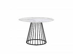 Стол обеденный STOOL GROUP Ливерпуль 110*110 белый мрамор черная ножка - фото №1, 66_8009625802