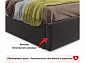 Мягкая кровать "Stefani" 1400 шоколад с подъемным механизмом - фото №9