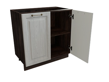 Шкаф Н800 с 2-мя дверцами Ницца ДБК/ДУБ/СЕР Ф50 - фото №1, 888_ММК-00017783
