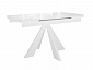 Стол DikLine SFU120 стекло белое мрамор глянец/подстолье белое/опоры белые (2 уп.) - фото №2